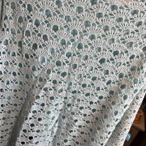 Modern Soul Light Blue and White Crochet Sweater